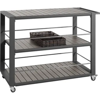 Servírovací stolek Servírovací vozík Aventuro, kompletní set - antracitová