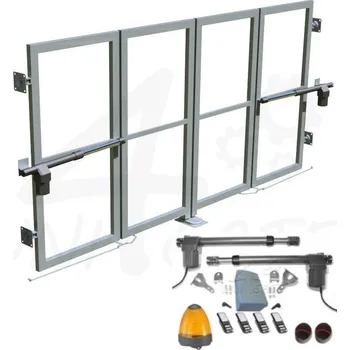 brána Skládací dvoukřídlá brána bez sloupků vč. automatizace - 4500 x 1000 mm