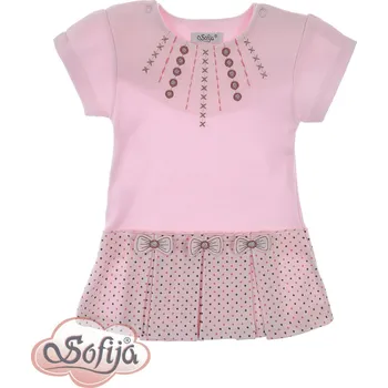 Dámské šaty SOFIJA Bavlněné letní šaty SARA růžové s puntíky vel. 80cm
