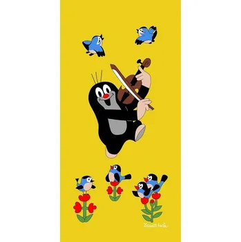 MATĚJOVSKÝ Osuška 100% bavlna 75 x 150cm KRTEK a HOUSLIČKY Žlutá