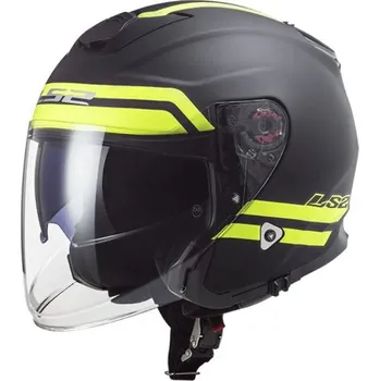 Helma na motorku LS2 Helmets LS2 OF521 INFINITY HYPER M.TITANIUM H-V YELLOW - XS