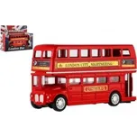 TEDDIES LONDON BUS Autobus "Londýn" červený patrový kov/plast 12cm na zpětné natažení