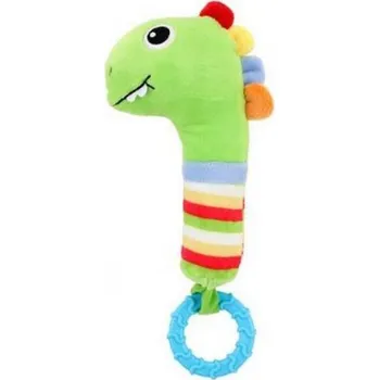 TOI-TOYS Little Stars Kousátko s chrastítkem CRI CRI dinosaurus 25 cm, 0m+ zelený