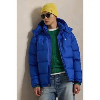 Péřová bunda Polo Ralph Lauren tmavomodrá barva, zimní, 710968278, M, 05A