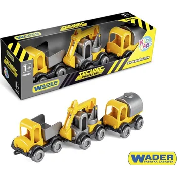autíčko WADER Sada - Auto stavební Kid Cars 3ks plast 10cm, 12m+