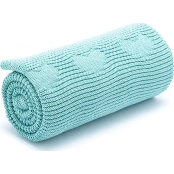 Dětská deka Lumima LOVE Dětská pletená deka 100x80cm Mátová - Zelená