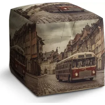 Taburet Sablio Taburet Cube Historický autobus: 40x40x40 cm