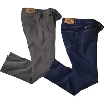 Pánské džíny Atlas For Men Sada 2 POHODLNÝCH strečových džín rovného střihu Regular, Modrá, Velikost 46 Q1103