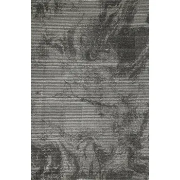 Koberec 80x150 cm MODERNÍ DVOUVRSTVÝ KOBEREC TENO ŠEDÝ GRAFITOVÝ PRUHY VZHLED MRAMORU