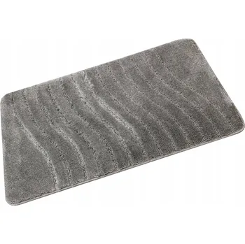 Koupelnová předložka KOUPELNOVÝ KOBEREČEK PROTISKLUZOVÝ ŠEDÁ S VLNAMI ROHOŽKA SARA 50x60 cm