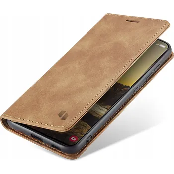 Pouzdro na mobilní telefon Pouzdro s klopou Spacecase pro Samsung Galaxy S24 FE hnědé