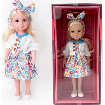 Panenka PLEJO Panenka s blonďatými vlásky 38 cm, květinové šaty