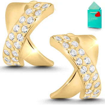 Náušnice Náušnice tyčinky pozlacené stříbro 925 šrouby zirkon dámské do ucha