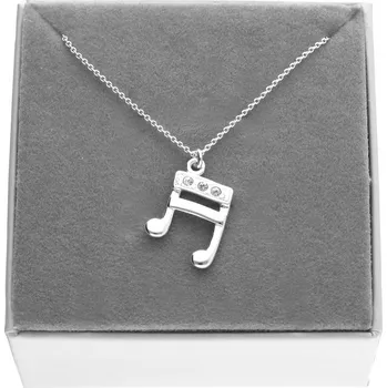 Náhrdelník Stříbrný náhrdelník s poznámkou, řetízek s poznámkou, zirkony stříbro 925