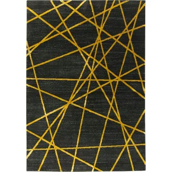 Koberec 120x170 cm ČERNÝ HUSTÝ KOBEREC FESTIVAL ZLATÉ LINIE