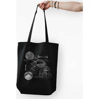 Nákupní taška CityZen - SANTINI Bavlněná taška černá Půdorys