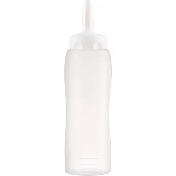 Láhev ARAVEN Mačkací láhev, LDPE, ø: 70 mm, výška: 193 mm, objem: 0,35 L, bílá