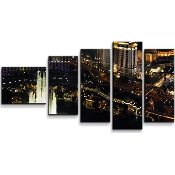 Obraz Sablio Obraz - 5-dílný Las Vegas - 100x60 cm