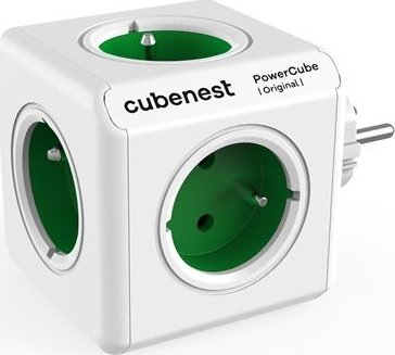 Rozbočovací zásuvka Cubenest PowerCube Original - 5 zásuvek, zelená