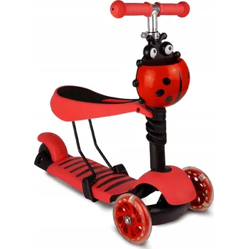 Koloběžka DĚTSKÁ TŘÍKOLOVÁ KOLOBĚŽKA S BALANČNÍM ŘÍZENÍM, SVÍTÍCÍ LED KOLEČKA, SEDÁTKO 2V1