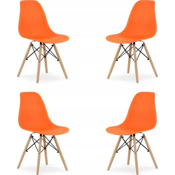 Jídelní židle ŽIDLE OSAKA ORANŽOVÁ / PŘÍRODNÍ NOHY X 4