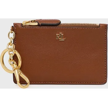 Peněženka Kožené pouzdro na karty Lauren Ralph Lauren 432876731001 hnědá 88X, vel. ONE SIZE