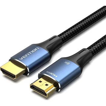 Datový kabel Vention Cotton Braided HDMI-A Male to Male HD Cable 8K 1m Blue Aluminum Alloy Type