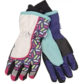 Rukavice Dívčí nepromokavé RN-035 - 18 / bílá/fialová