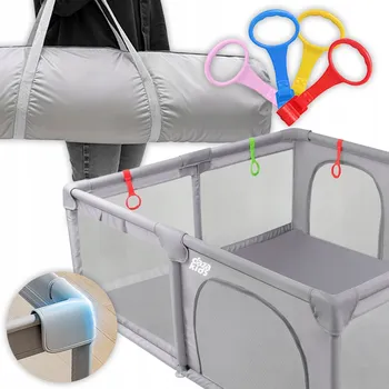 Dětská ohrádka Dětská ohrádka daza kids šedá 150x180 cm s edukativní podložkou a míčky