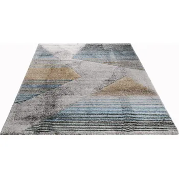 Koberec Koberec Diamond New 3D Geometrie tyrkysově - zlatý