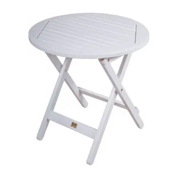 Zahradní stůl Skládací zahradní stůl Mesa, kulatý, bílý, 50 x 50 cm - N Garden Pleasure