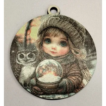 Vánoční dekorace Vánoční výřez baňka - vánoční obrázek - Holčička č.9