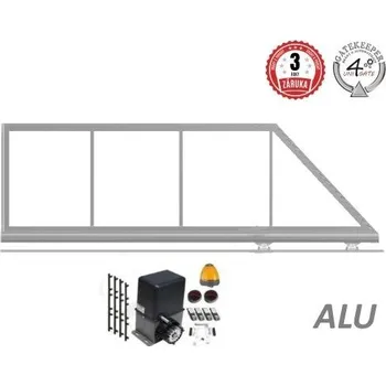 brána Posuvná samonosná brána vč. pohonu bez sloupků - 3500 x 1000-2000 mm