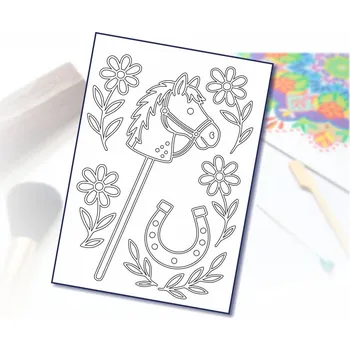 Radost v písku Šablona na pískování hobby horse s podkovou Varianta: A4 (210 × 297 mm)