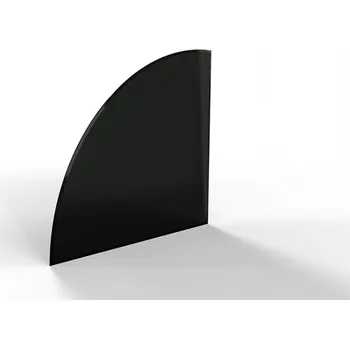 Flamingo Sklo pod kamna - výseč 1000x1000mm/6mm, černé, s fazetou