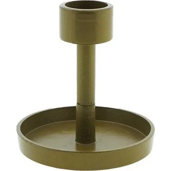 Svícen Kovový zlatý svícen pro XL stolní svíčky střední zlatá