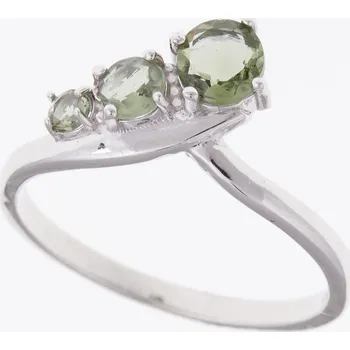 Prsten My Moldavite Stříbrný prsten s vltavínem 267-1551 53 mm