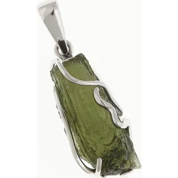 Přívěsek My Moldavite Stříbrný přívěsek s přírodním vltavínem 7424-12710