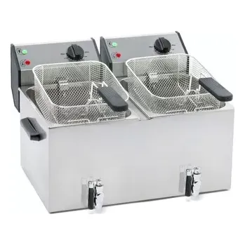 fritéza Elektrická dvoukomorová fritéza s kohoutkem - objem 2x8 l | ROLLER GRILL FD80DR