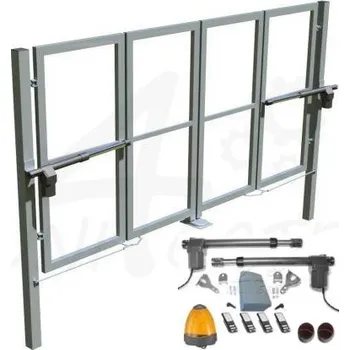 brána Skládací dvoukřídlá brána vč. sloupků a automatizace - 4800 x 2000 mm