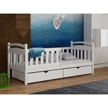 Dětská postel Dětská postel s úložným prostorem Kornel Barva dřeva: Bílá barva, Rozměry: 80x180