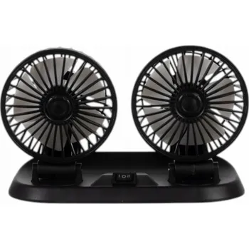 Domácí ventilátor Ventilátor do auta Dvojitý 24V 360° otočný 2 rychlosti Tichý