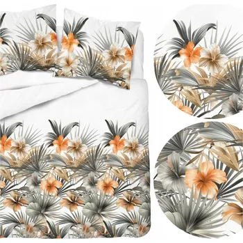 Povlečení Povlečení 160x200 5479a oranžové květy