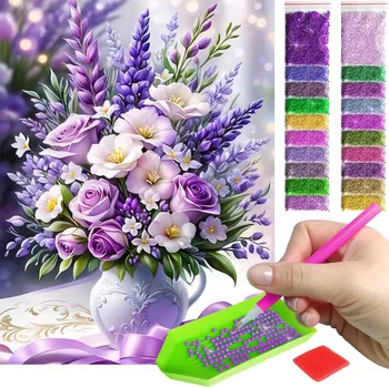 Diamantové malování Diamantová výšivka pro děti mozaika diamantové malování 5D kytice květin