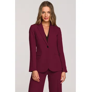 Dámské sako DÁMSKÉ SAKO SAKO PŘEHOZ ELEGANTNÍ JEDNODUCHÉ ZAPÍNÁNÍ BORDOVÁ 40 L