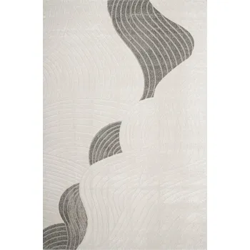 Koberec KOBEREC VLNY KRÉMOVÁ ŠEDÁ LESKLÁ DO MODERNÍHO OBÝVACÍHO POKOJE TENO 160x230 cm