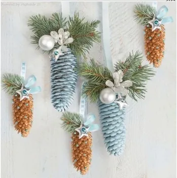 Papírový ubrousek Ubrousky Daisy vánoční Natural and Blue Spruce Cones