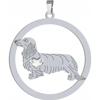 Přívěsek Stříbrný přívěsek 925 Jezevčík Dlouhosrstý Dárek Šperk Žena VĚNOVÁNÍ