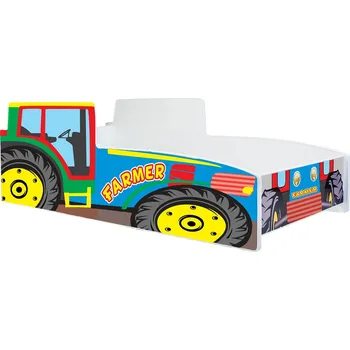 Dětská postel Jednolůžková postel Traktor barevný 140x70 s matrací