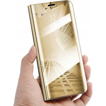 Pouzdro na mobilní telefon Flipové pouzdro RCBR pro Samsung Galaxy S23 5G MIRROR CASE zlaté